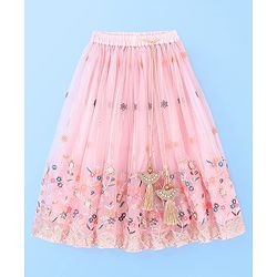 Babyhug Sleeveless Sequenced Embroidered Choli With Lehenga And Dupatta Set- Pink