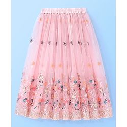 Babyhug Sleeveless Sequenced Embroidered Choli With Lehenga And Dupatta Set- Pink