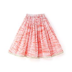 Babyhug Sleeveless Embrodered Choli with Laheriya Sequenced Lehenga and Dupatta Set - Orange