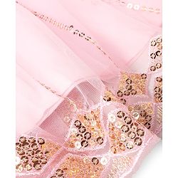 Babyhug Sleeveless Sequenced Embroidered Choli With Lehenga And Dupatta Set- Pink
