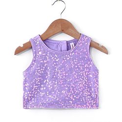 Babyhug Sleeveless Sequined Embroidered Choli with Lehenga and Dupatta  - Lavender