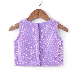 Babyhug Sleeveless Sequined Embroidered Choli with Lehenga and Dupatta  - Lavender