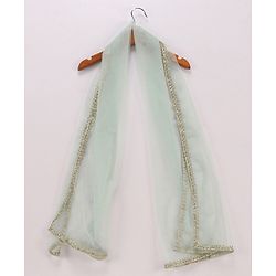 Babyhug Sleeveless Sequenced Embroidered Choli With Lehenga And Dupatta Set- Aqua