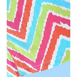 Babyhug 100% Cotton Full Sleeves Angarakha Kurta & Solid Color Dhoti Set With Chevron Print- Blue Green & Pink