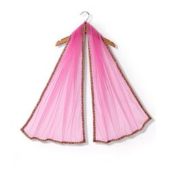 Babyhug Sleeveless Sequenced Choli With Lehenga And Dupatta Floral Print- Pink & Beige
