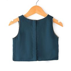 Babyhug Sleeveless Embroidered Choli Lehenga and Dupatta Set - Teal Blue
