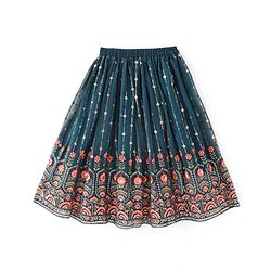 Babyhug Sleeveless Embroidered Choli Lehenga and Dupatta Set - Teal Blue
