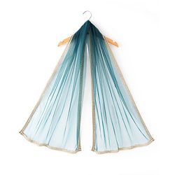Babyhug Sleeveless Embroidered Choli Lehenga and Dupatta Set - Teal Blue