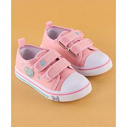 Cute Walk by Babyhug Velcro Closure Casual Shoes Heart Applique - Pink