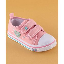Cute Walk by Babyhug Velcro Closure Casual Shoes Heart Applique - Pink