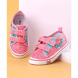 Cute Walk by Babyhug Double Velcro Closure with Floral Detailing Casual Shoes - Pink