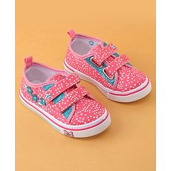 Cute Walk by Babyhug Double Velcro Closure with Floral Detailing Casual Shoes - Pink