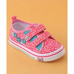 Cute Walk by Babyhug Double Velcro Closure with Floral Detailing Casual Shoes - Pink