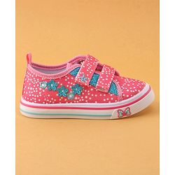 Cute Walk by Babyhug Double Velcro Closure with Floral Detailing Casual Shoes - Pink