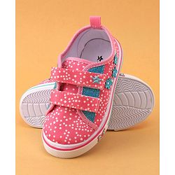 Cute Walk by Babyhug Double Velcro Closure with Floral Detailing Casual Shoes - Pink