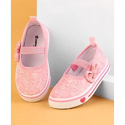 Cute Walk by Babyhug Glitter Embroidered Casual Shoes - Pink