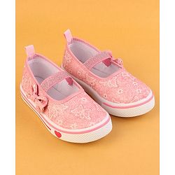 Cute Walk by Babyhug Glitter Embroidered Casual Shoes - Pink