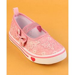 Cute Walk by Babyhug Glitter Embroidered Casual Shoes - Pink