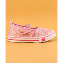 Cute Walk by Babyhug Glitter Embroidered Casual Shoes - Pink