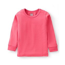 Babyhug Cotton Full Sleeves Solid Thermal Vest- Coral