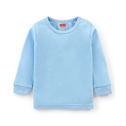Babyhug Cotton Full Sleeves Solid Thermal Vest- Blue