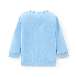 Babyhug Cotton Full Sleeves Solid Thermal Vest- Blue