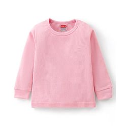 Babyhug Cotton Full Sleeves Solid Thermal Vest- Pink