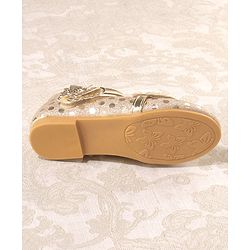 Cute Walk by Babyhug Front Strap Closure Bellies with Butterfly Applique and Foil Work - Golden