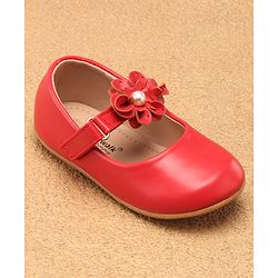 Cute Walk by Babyhug Slip On Bellies with Velcro Closure - Red