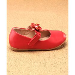 Cute Walk by Babyhug Slip On Bellies with Velcro Closure - Red