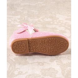 Cute Walk by Babyhug Velcro Closure Bellies with Lace Floral & Pearl Detailing - Pink