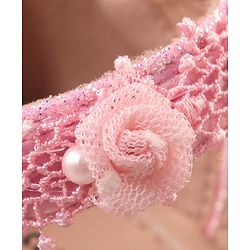 Cute Walk by Babyhug Velcro Closure Bellies with Lace Floral & Pearl Detailing - Pink