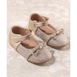 Cute Walk by Babyhug Bellies with Velcro Closure with Bow Applique - Golden