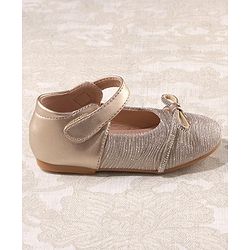 Cute Walk by Babyhug Bellies with Velcro Closure with Bow Applique - Golden