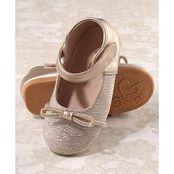 Cute Walk by Babyhug Bellies with Velcro Closure with Bow Applique - Golden