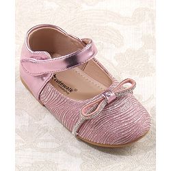 Cute Walk by Babyhug Bellies with Velcro Closure with Bow Applique - Golden