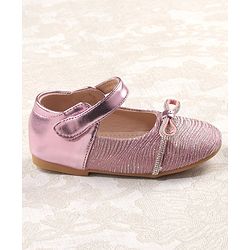 Cute Walk by Babyhug Bellies with Velcro Closure with Bow Applique - Golden