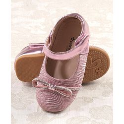 Cute Walk by Babyhug Bellies with Velcro Closure with Bow Applique - Golden