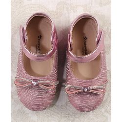Cute Walk by Babyhug Bellies with Velcro Closure with Bow Applique - Golden