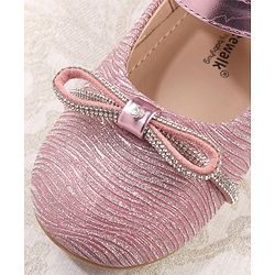 Cute Walk by Babyhug Bellies with Velcro Closure with Bow Applique - Golden