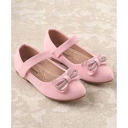 Cute Walk by Babyhug Studded & Bow Applique Bellies with Velcro Closure - Pink