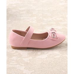 Cute Walk by Babyhug Studded & Bow Applique Bellies with Velcro Closure - Pink