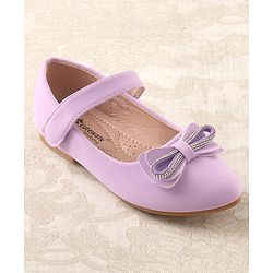 Cute Walk by Babyhug Studded & Bow Applique Bellies with Velcro Closure - Purple