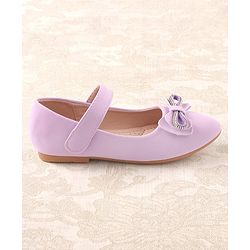 Cute Walk by Babyhug Studded & Bow Applique Bellies with Velcro Closure - Purple