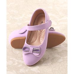 Cute Walk by Babyhug Studded & Bow Applique Bellies with Velcro Closure - Purple