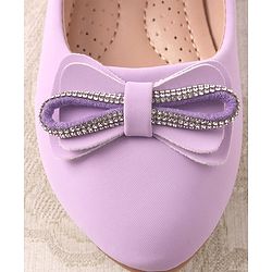 Cute Walk by Babyhug Studded & Bow Applique Bellies with Velcro Closure - Purple