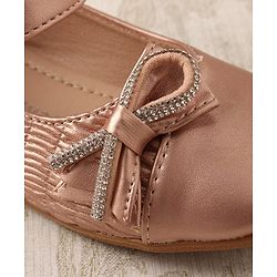 Cute Walk by Babyhug Studded Bellies with Bow Applique & Velcro Closure - Rose Gold