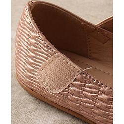 Cute Walk by Babyhug Studded Bellies with Bow Applique & Velcro Closure - Rose Gold