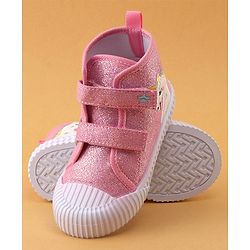 Cute Walk by Babyhug Velcro Closure Casual Shoes Unicorn Embroidery - Pink