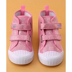 Cute Walk by Babyhug Velcro Closure Casual Shoes Unicorn Embroidery - Pink